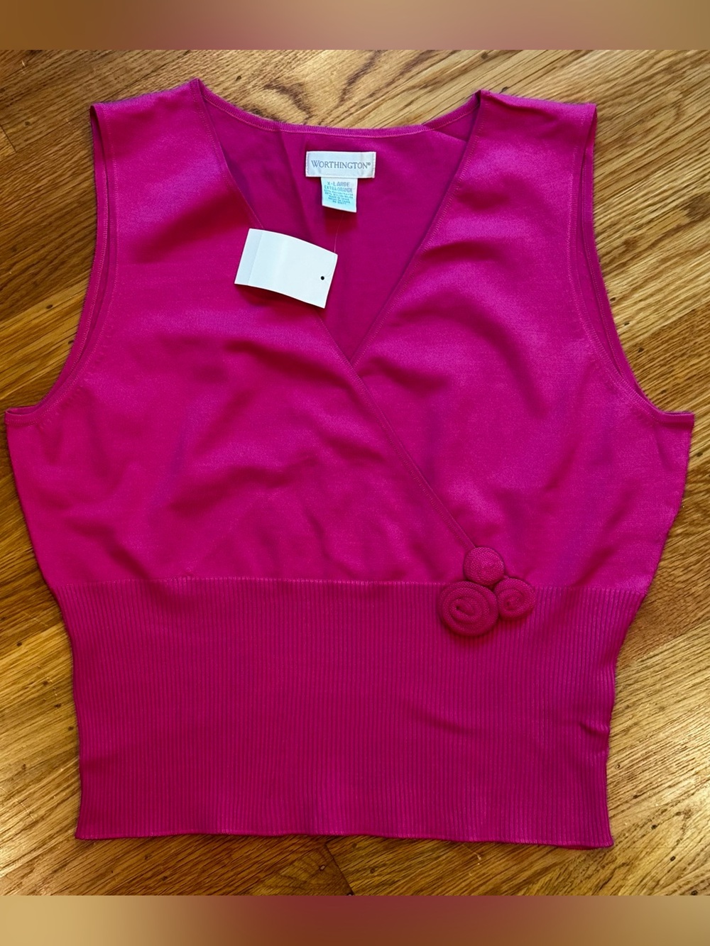 Worthington Faux Wrap Knit Tank, NWT Sz XL